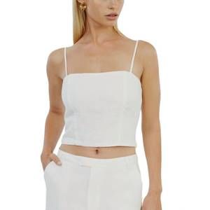 NEW BARDOT sita linen top in white